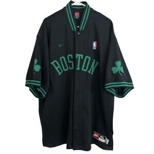Nike Boston Celtics Warmup Shooting Shirt 1963 Style Snap Front XL Retro Rewind